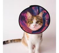 Mosytuky Pet Recovery Collars & Cones for Dogs and Cats After Surgery Adjustable Dog Neck Cone Surgical Elizabeth E-Collar Prevent Biting and Stop Licking Wound (Hawaiian Island Beach Shark,Large)