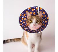 Mosytuky Pet Recovery Collars & Cones for Dogs and Cats After Surgery Adjustable Dog Neck Cone Surgical Elizabeth E-Collar Prevent Biting and Stop Licking Wound (Candy Corn,Small)