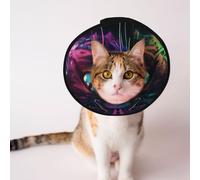 Mosytuky Pet Recovery Collars & Cones for Dogs and Cats After Surgery Adjustable Dog Neck Cone Surgical Elizabeth E-Collar Prevent Biting and Stop Licking Wound (Futuristic Cat Warrior,Small)