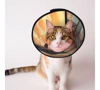 Mosytuky Pet Recovery Collars & Cones for Dogs and Cats After Surgery Adjustable Dog Neck Cone Surgical Elizabeth E-Collar Prevent Biting and Stop Licking Wound (Sailing Dancing Dolphin,Small)