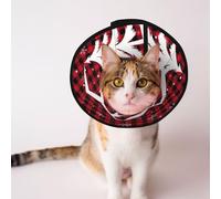 Mosytuky Pet Recovery Collars & Cones for Dogs and Cats After Surgery Adjustable Dog Neck Cone Surgical Elizabeth E-Collar Prevent Biting and Stop Licking Wound (Christmas Buffalo Plaid,Medium)