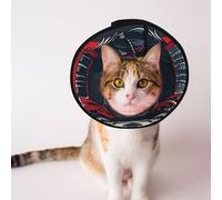 Mosytuky Pet Recovery Collars & Cones For Dogs And Cats After Surgery Adjustable Dog Neck Cone Surgical Elizabeth E-Collar Prevent Biting And Stop Licking Wound (Red Black Eastern Panda Warrior,Large)