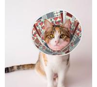 Mosytuky Pet Recovery Collars & Cones for Dogs and Cats After Surgery Adjustable Dog Neck Cone Surgical Elizabeth E-Collar Prevent Biting and Stop Licking Wound (Patchwork in Country Style,Large)