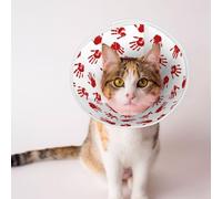 Mosytuky Pet Recovery Collars & Cones for Dogs and Cats After Surgery Adjustable Dog Neck Cone Surgical Elizabeth E-Collar Prevent Biting and Stop Licking Wound (Bloody Hand,Large)