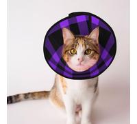 Mosytuky Pet Recovery Collars & Cones for Dogs and Cats After Surgery Adjustable Dog Neck Cone Surgical Elizabeth E-Collar Prevent Biting and Stop Licking Wound (Purple Buffalo Plaid,Medium)