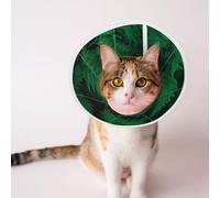 Mosytuky Pet Recovery Collars & Cones for Dogs and Cats After Surgery Adjustable Dog Neck Cone Surgical Elizabeth E-Collar Prevent Biting and Stop Licking Wound (Green Leave Fern,Medium)