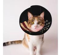 Mosytuky Pet Recovery Collars & Cones for Dogs and Cats After Surgery Adjustable Dog Neck Cone Surgical Elizabeth E-Collar Prevent Biting and Stop Licking Wound (Patriotic USA Butterfly Art,Small)