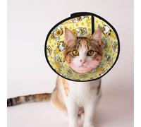 Mosytuky Pet Recovery Collars & Cones for Dogs and Cats After Surgery Adjustable Dog Neck Cone Surgical Elizabeth E-Collar Prevent Biting and Stop Licking Wound (Garden Honeybee Gnomes,Large)