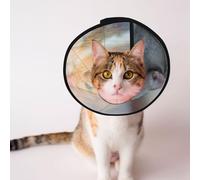 Mosytuky Pet Recovery Collars & Cones for Dogs and Cats After Surgery Adjustable Dog Neck Cone Surgical Elizabeth E-Collar Prevent Biting and Stop Licking Wound (The Cat Looks in The Mirror,Large)