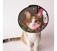 Mosytuky Pet Recovery Collars & Cones for Dogs and Cats After Surgery Adjustable Dog Neck Cone Surgical Elizabeth E-Collar Prevent Biting and Stop Licking Wound (Ho Ho Ho Merry Christmas,Medium)
