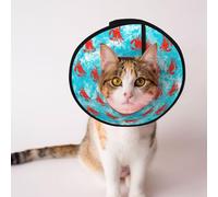 Mosytuky Pet Recovery Collars & Cones for Dogs and Cats After Surgery Adjustable Dog Neck Cone Surgical Elizabeth E-Collar Prevent Biting and Stop Licking Wound (Crab Swims in The Ocean,Large)