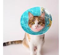 Mosytuky Pet Recovery Collars & Cones For Dogs And Cats After Surgery Adjustable Dog Neck Cone Surgical Elizabeth E-Collar Prevent Biting And Stop Licking Wound (Coral And Seashell On The Beach,Large)