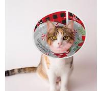 Mosytuky Pet Recovery Collars & Cones for Dogs and Cats After Surgery Adjustable Dog Neck Cone Surgical Elizabeth E-Collar Prevent Biting and Stop Licking Wound (Gnome and Buffalo Plaid,Small)