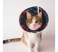 Mosytuky Pet Recovery Collars & Cones for Dogs and Cats After Surgery Adjustable Dog Neck(Red Black Eastern Panda Warrior,Medium)