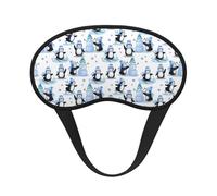 Mosytuky Playful Penguins and Snowmen Print Sleep Mask for Back and Side Sleeper for Sleeping,Zero Eye Pressure Night Blindfold Ultralight Travel Nap Eye Cover