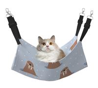 Mosytuky Playful Walrus Wonders Print Pet Hammock for Cage Reversible Cat Hanging Hammock Bed for Kitten Puppy Cats Small Dogs Rabbits Small Animals