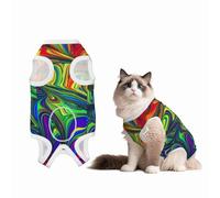 Mosytuky Pride Rainbow Print Dog Surgery Recovery Suit After Spay, Highly-Stretchy Dog Onesie,Dog Onesie Protect Surgical Wound-Small