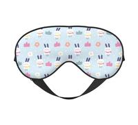 Mosytuky Rabbit in The Rain Print Sleep Eye Mask Blindfold with Elastic Strap Headband, Soft Eye Cover Eyeshade for Night Sleeping, Travel