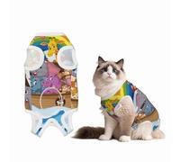 Mosytuky Rainbow Animals On Noah's Ark Print Dog Surgery Recovery Suit After Spay, Highly-Stretchy Dog Onesie,Dog Onesie Protect Surgical Wound-X-Large