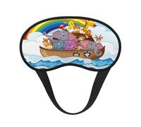 Mosytuky Rainbow Animals On Noah's Ark Print Sleep Mask for Back and Side Sleeper for Sleeping,Zero Eye Pressure Night Blindfold Ultralight Travel Nap Eye Cover