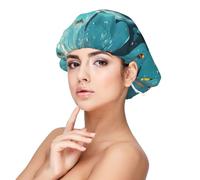 Mosytuky Realistic Ocean Shark Print Silky Satin Bonnet For Sleeping,Hair Bonnet For Women And Men,Adjustable Sleep Bonnet For Curly Hair