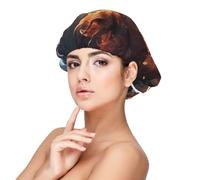 Mosytuky Red And White Flame Fox Print Silky Satin Bonnet For Sleeping,Hair Bonnet For Women And Men,Adjustable Sleep Bonnet For Curly Hair