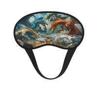 Mosytuky Red Blue Dragon Battle Epic Print Sleep Mask for Back and Side Sleeper for Sleeping,Zero Eye Pressure Night Blindfold Ultralight Travel Nap Eye Cover