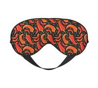 Mosytuky Red Hot Chili Print Sleep Eye Mask Blindfold with Elastic Strap Headband, Soft Eye Cover Eyeshade for Night Sleeping, Travel