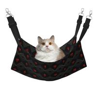 Mosytuky Red Poker Print Pet Hammock for Cage Reversible Cat Hanging Hammock Bed for Kitten Puppy Cats Small Dogs Rabbits Small Animals