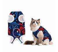Mosytuky Red White Blue Fireworks Print Dog Surgery Recovery Suit After Spay, Highly-Stretchy Dog Onesie,Dog Onesie Protect Surgical Wound-X-Large
