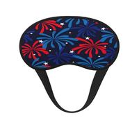 Mosytuky Red White Blue Fireworks Print Sleep Mask for Back and Side Sleeper for Sleeping,Zero Eye Pressure Night Blindfold Ultralight Travel Nap Eye Cover