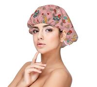 Mosytuky Retro 70s 60s Hippie Flower Print Silky Satin Bonnet For Sleeping,Hair Bonnet For Women And Men,Adjustable Sleep Bonnet For Curly Hair