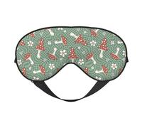 Mosytuky Retro Hippie Groovy Mushroom Print Sleep Eye Mask Blindfold with Elastic Strap Headband, Soft Eye Cover Eyeshade for Night Sleeping, Travel