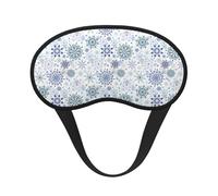 Mosytuky Retro Ice Blue Snowflakes Print Sleep Mask for Back and Side Sleeper for Sleeping,Zero Eye Pressure Night Blindfold Ultralight Travel Nap Eye Cover
