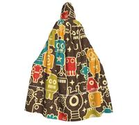 Mosytuky Robot And Monsters For Velvet Cloak,59in Adult Hooded Cloak Velvet Cape Halloween Witch Costume For Men And Women Cosplay Costumes