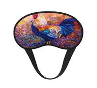 Mosytuky Rooster Oil Painting Print Sleep Mask for Back and Side Sleeper for Sleeping,Zero Eye Pressure Night Blindfold Ultralight Travel Nap Eye Cover