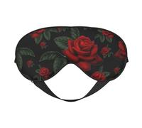 Mosytuky Roses Print Sleep Eye Mask Blindfold with Elastic Strap Headband, Soft Eye Cover Eyeshade for Night Sleeping, Travel