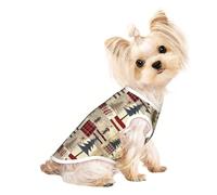 Mosytuky Rustic Plaid Forest Lodge Print Dog Shirts Pet Clothes,Puppy Vest T-Shirt Sleeveless Costumes,Doggy Apparel Outfits for Small Extra Small Medium Dogs and Cats-(Medium)