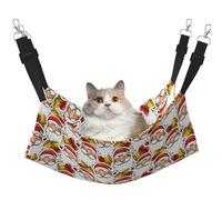Mosytuky Santa Claus Bells Print Pet Hammock for Cage Reversible Cat Hanging Hammock Bed for Kitten Puppy Cats Small Dogs Rabbits Small Animals