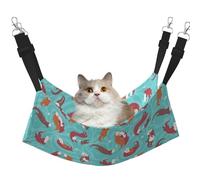 Mosytuky Sea Otters Family in Blue Water Print Pet Hammock for Cage Reversible Cat Hanging Hammock Bed for Kitten Puppy Cats Small Dogs Rabbits Small Animals