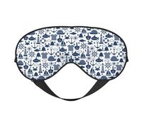 Mosytuky Seaside Primary Color Print Sleep Eye Mask Blindfold with Elastic Strap Headband, Soft Eye Cover Eyeshade for Night Sleeping, Travel