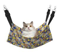 Mosytuky Sicilian Style Print Pet Hammock for Cage Reversible Cat Hanging Hammock Bed for Kitten Puppy Cats Small Dogs Rabbits Small Animals