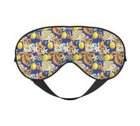 Mosytuky Sicilian Style Print Sleep Eye Mask Blindfold with Elastic Strap Headband, Soft Eye Cover Eyeshade for Night Sleeping, Travel