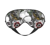 Mosytuky Skulls Roses Print Sleep Eye Mask Blindfold with Elastic Strap Headband, Soft Eye Cover Eyeshade for Night Sleeping, Travel