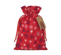 Mosytuky Snowflake Symphony Print Christmas Burlap Gift Bags With Drawstring Christmas Gift Bags Claus Sack Holiday Bags For Candy Treat Goodie Wrapping Xmas Party Supplies-Small