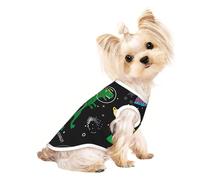 Mosytuky Space Dino Cartoon Black Print Dog Shirts Pet Clothes,Puppy Vest T-Shirt Sleeveless Costumes,Doggy Apparel Outfits for Small Extra Small Medium Dogs and Cats-(Small)