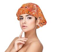 Mosytuky Spider Print Silky Satin Bonnet For Sleeping,Hair Bonnet For Women And Men,Adjustable Sleep Bonnet For Curly Hair