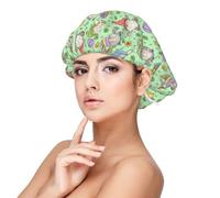 Mosytuky Spring Gnomes Print Silky Satin Bonnet For Sleeping,Hair Bonnet For Women And Men,Adjustable Sleep Bonnet For Curly Hair