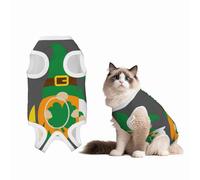 Mosytuky Spring St Patrick’s Day Irish Gnomes Print Dog Surgery Recovery Suit After Spay, Highly-Stretchy Dog Onesie,Dog Onesie Protect Surgical Wound-Small