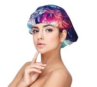 Mosytuky Starry Multicolored Wolf Print Silky Satin Bonnet For Sleeping,Hair Bonnet For Women And Men,Adjustable Sleep Bonnet For Curly Hair